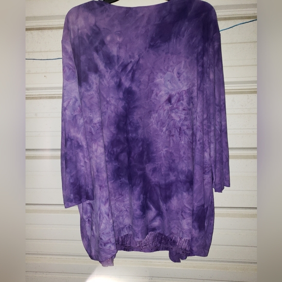 3X Plus Size 26/28 Catherines Purple dressy comfy 2fer top shirt women's 💜 work - Picture 5 of 5